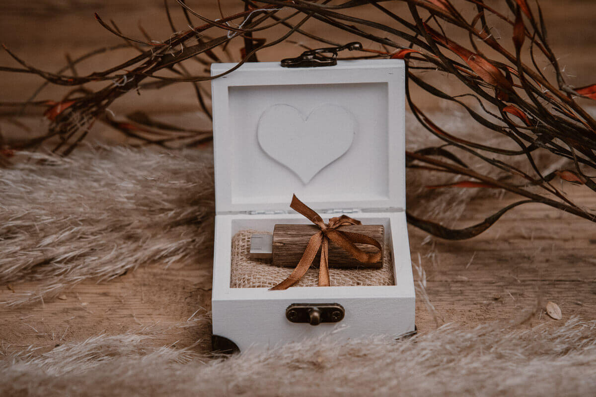 wood pendrive white box for photography