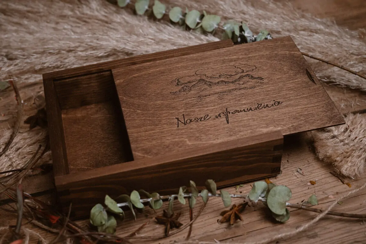wooden boxes with engraving