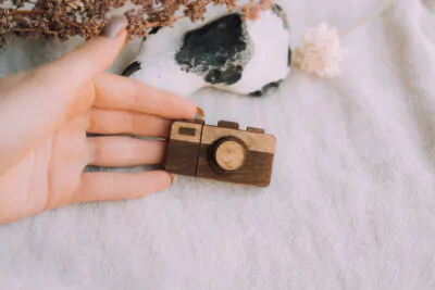 Wooden USB in the shape of a camera 16GB - 256GB 3.0